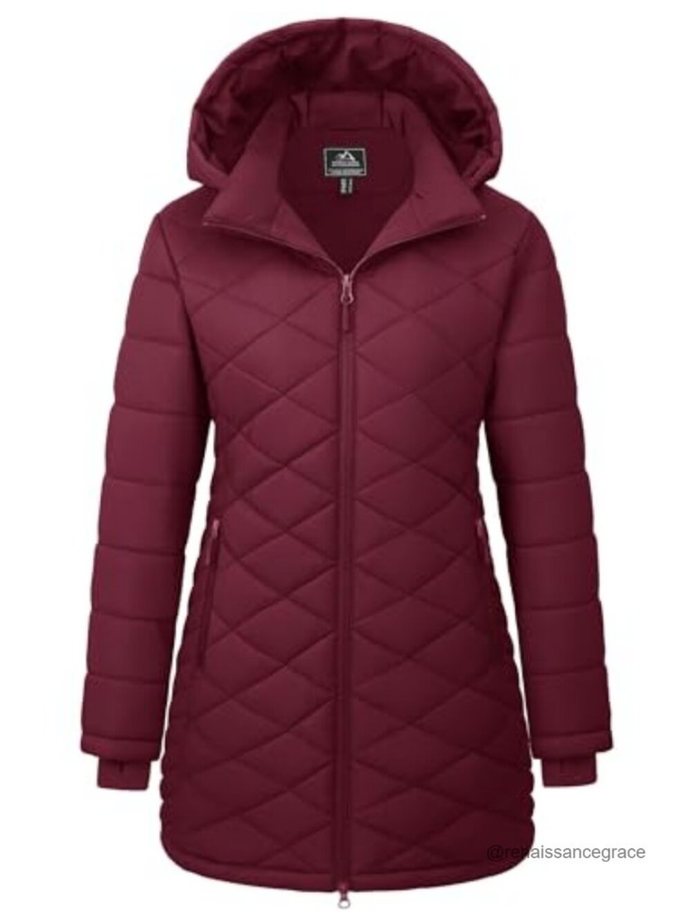 Women's Long Quilted Puffer Jacket Warm Insulated Waterproof Hooded Winter Coat